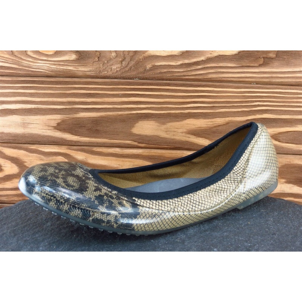 Ja-Vie‎ Size 39 M Brown Round Toe Jelly Flats Fabric Women